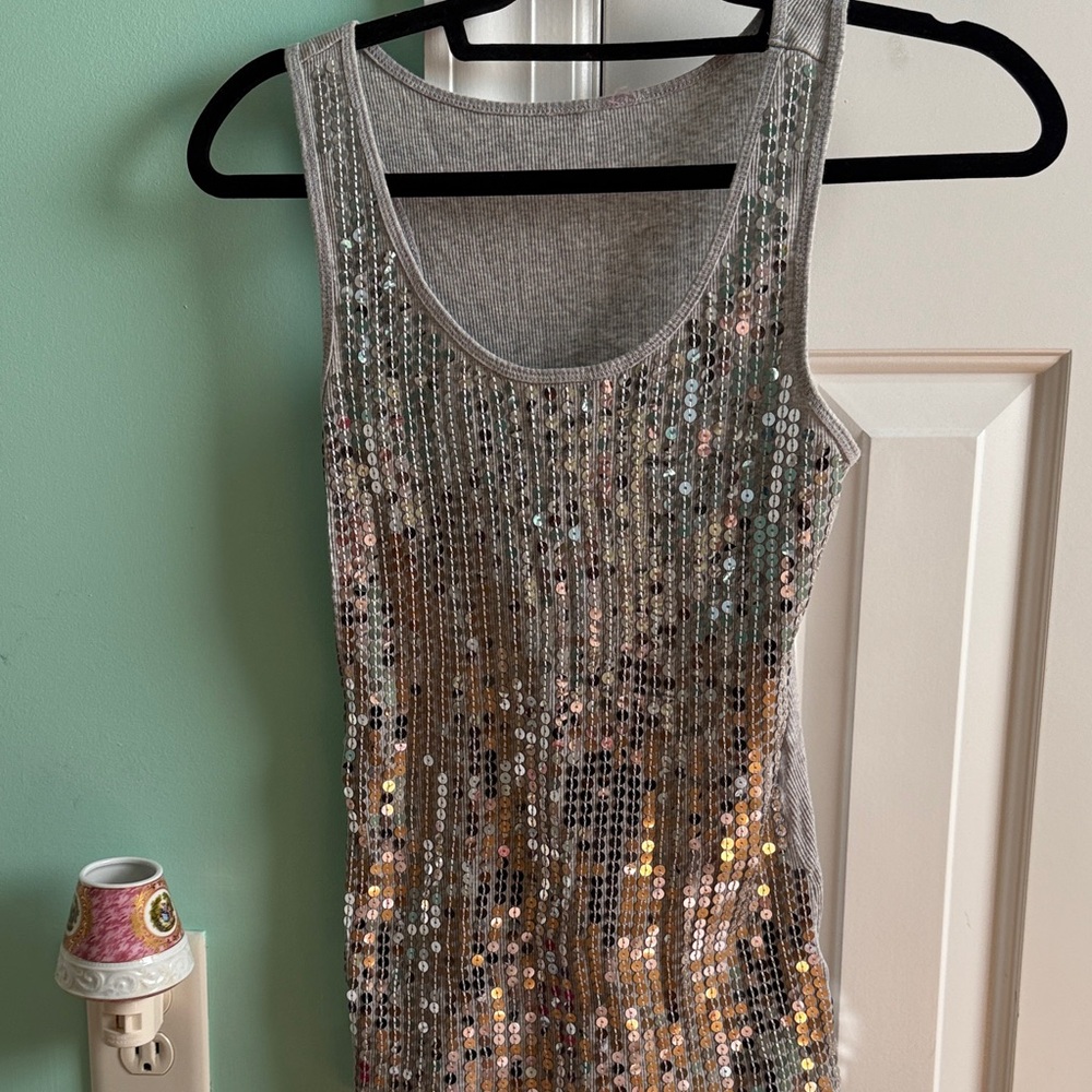 Sequin Embellished Tank Top